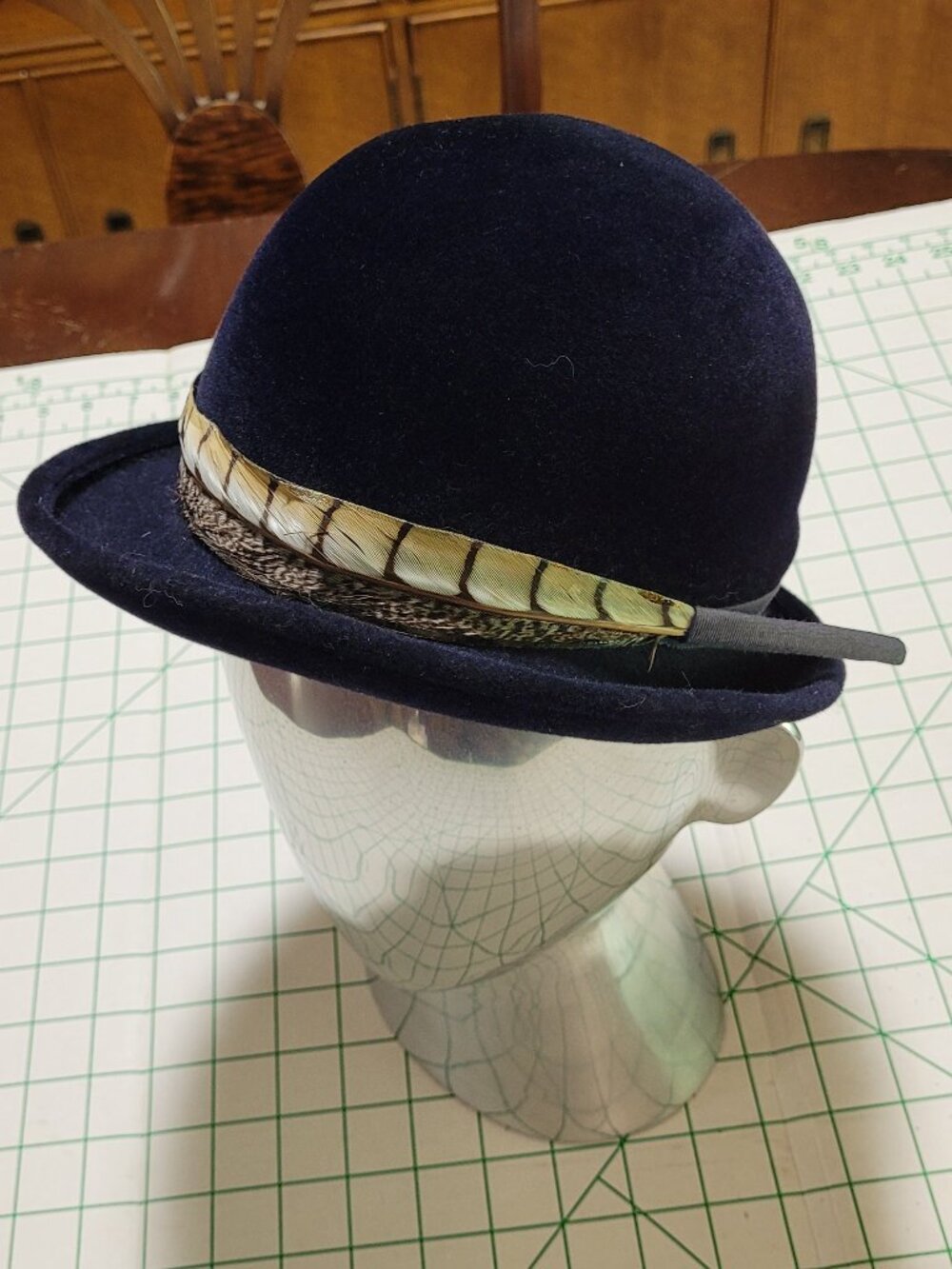 Frank Olive Vintage wool Cloche hat